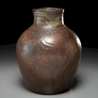 Ebbe Sadolin, large and unique stoneware urn