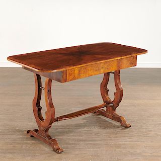 Biedermeier figured walnut sofa table