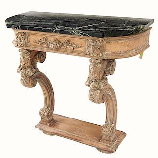Continental Rococo carved wood bracket console