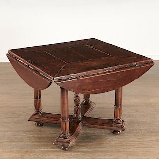 Henri II walnut dropleaf table