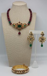 JEWELRY. Mughal Style 4 Pc. Jewelry Suite.