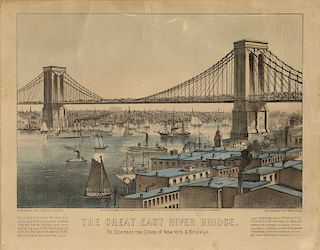 The Great East River Bridge.  To Connect the Cities of New York & Brooklyn