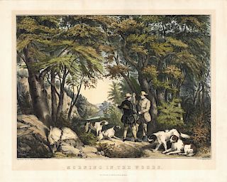 Morning in the Woods - Large Folio Currier & Ives lithograph