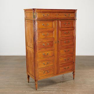 Louis XVI Provincial fruitwood tall chest