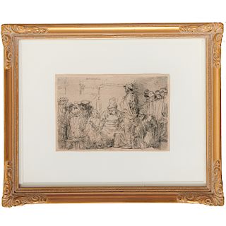 Rembrandt, etching, 1654