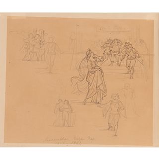 Eugen Neureuther, drawing, c. 1840