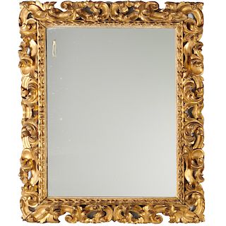Large Italian Rococo giltwood mirror