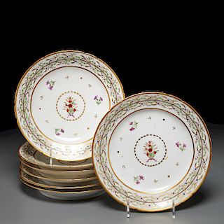 Set (7) Dihl et Guerhard porcelain plates