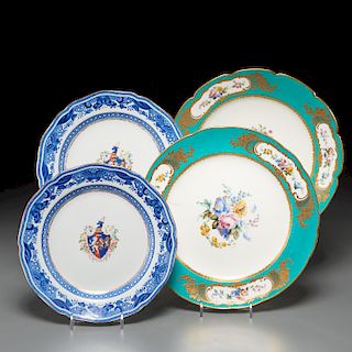 (2) pair 18th/19th c. decorated porcelain plates