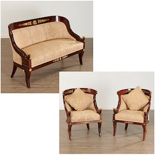 (3) piece French Empire style mahogany salon suite