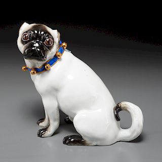 Meissen porcelain model of a Pug