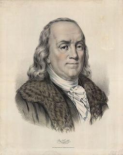 Benjamin Franklin - Original Medium Folio Currier & Ives