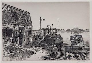 Samuel Chamberlain, (American, 1895-1975), Untitled (Harbor Scene)