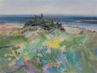 Hans Moller, (American, 1905-2000), Monhegan Landscape