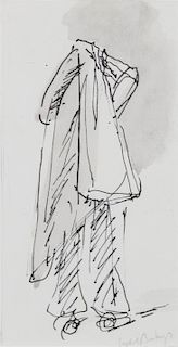 Isabel Bishop, (American, 1902-1988), Girl Putting on a Coat, 1975