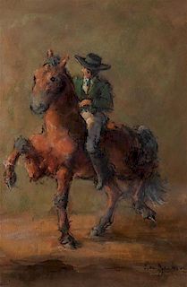 Lee Jackson, (American, 1909-2002), Count Barca de Vasconcellos and His Schooled Horse, circa 1979