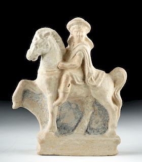 Roman Polychrome Terracotta Horse and Rider