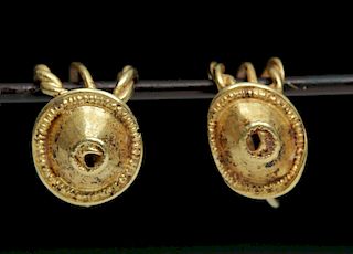 Ancient Roman 22K+ Gold Earrings (pr)