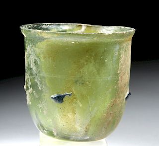 Roman Glass Cup w/ Applied Blue Dots