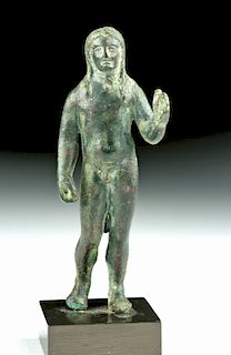 Roman Leaded Bronze Figure - Nude Apollo