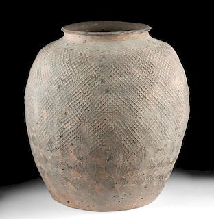 Large Chinese Warring States Pottery Storage Jar w/ TL