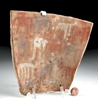 Early Inca Chucu Terracotta Plaque - Alpacas & Humans