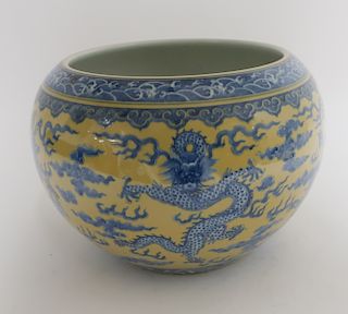 Chinese Yellow Ground Porcelain Jardiniere