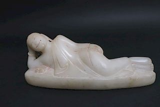 Burmese Alabaster Reclining Figure