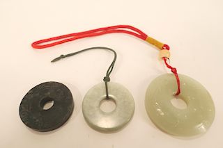 3 Chinese Jade Discs