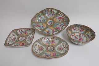 (4) Chinese Rose Medallion Serving Dishes