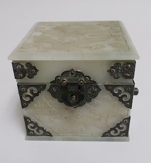 Chinese Celadon Jade Box