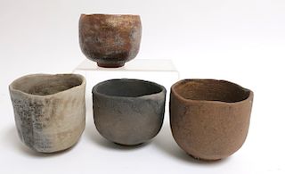 (4) Kazuko Azuma Pottery Tea Bowls