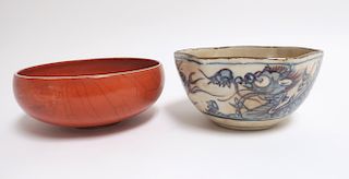 Two Japanese Pottery Bowls