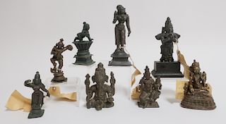 (8) Small Indian and Tibetan Bronze Figures
