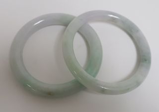 Two Chinese White/Celadon Bangle Bracelets