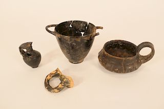 Bucchero Kyathos & Other Vase Fragments, c. 300 BC