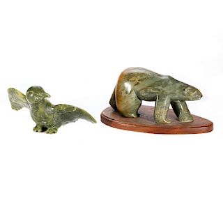 Two Inuit Stone Sculptures