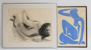 Matisse Serigraph & Figural Charcoal on Paper