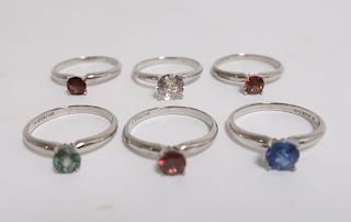 Lot of 6 Sterling Silver & 10k Gold Rings