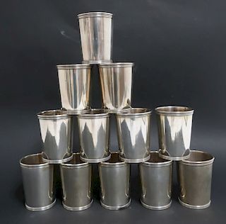 Set of 12 Sterling Silver Mint Julep Cups by Alvin