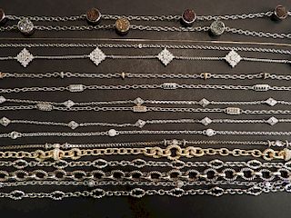Large Lot of Sterling Silver Necklaces