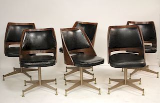 Set of 6 B. Brody Seating Company Swivel Chairs