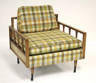 Mid Century Modern Wood and Upholstered Chair
