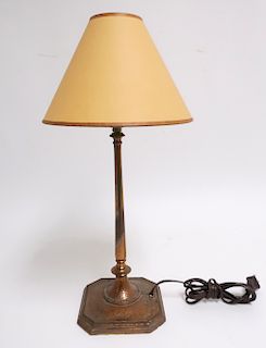 Oscar Bach Hammered Copper Finished Table Lamp