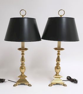 Pr. of Tyndale Frederick Cooper Brass Lamps