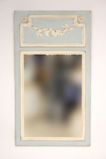 Painted Wooden French Trumeau Style Mirror