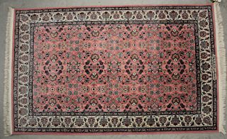 Persian Hand Knotted Wool Rug Inscribed