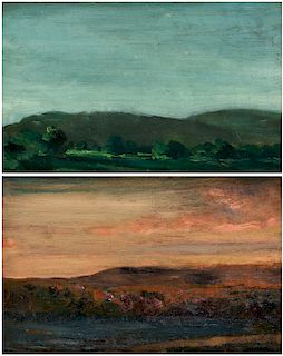 A PAIR OF LANDSCAPES BY ARTHUR BOWEN DAVIES (AMERICAN 1862-1928)