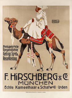 AN ADVERTISEMENT POSTER BY LUDWIG HOHWEIN (GERMAN 1874-1949), HERSHBERG & CO., 1907