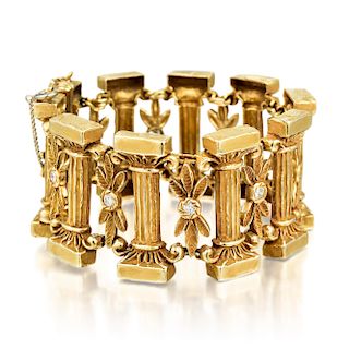 Erwin Pearl Gold and Diamond Ionic Order Bracelet